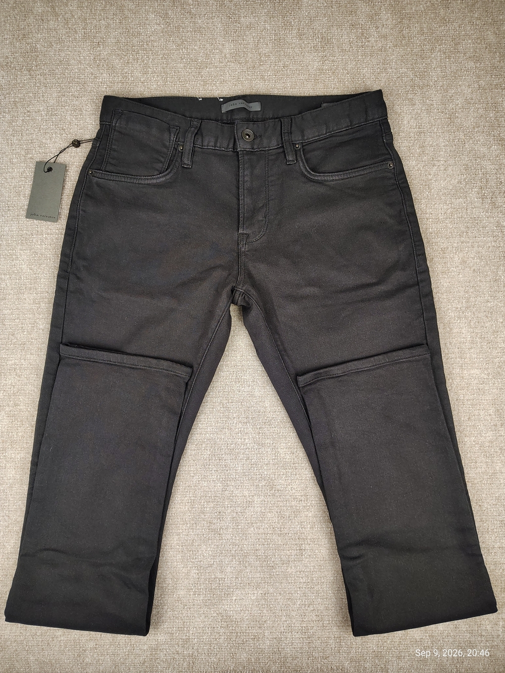 $248 Men's JOHN VARVATOS JV 701 Regular Jeans Black Size W29 L32